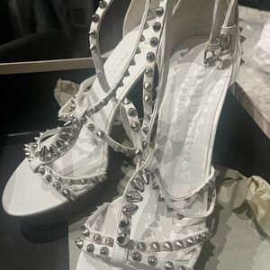Burberry White Studded Heels